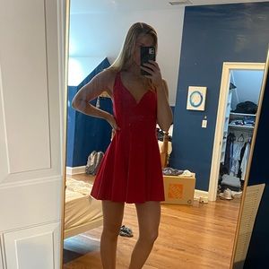 Red kimchi blue dress